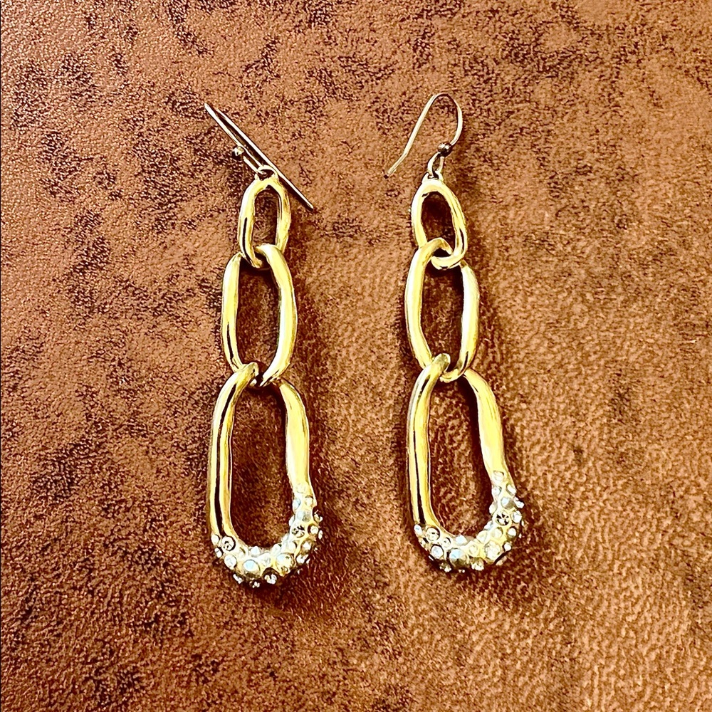 Alexis Bittar gold plated with crystals drop earrings